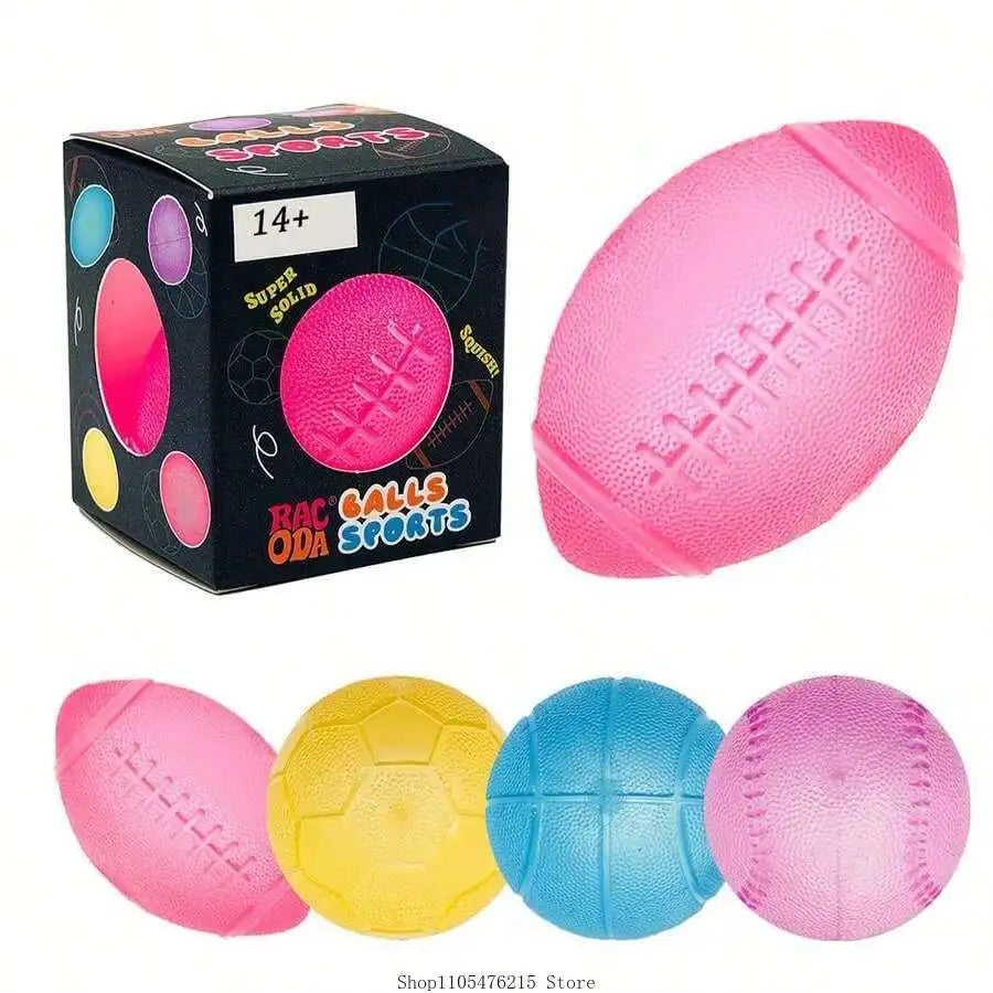Mini Sports Squishy Stress Balls Soft Squeeze Fidget Toy Football Soccer Basketball Baseball Hand Relief Sensory Gift