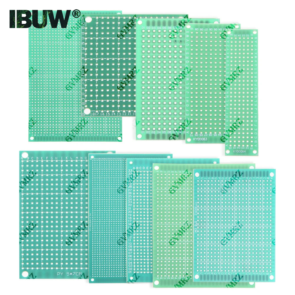 Single Sided Green PCB Prototype Board Universal Through Hole Perfboard for DIY Electronic Projects