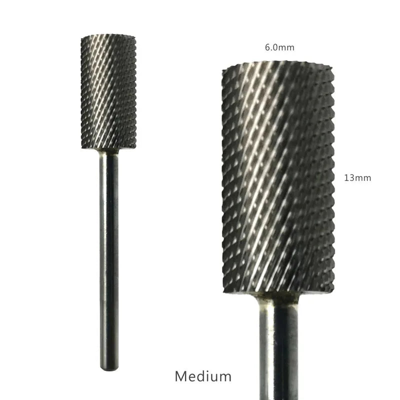 HYTOOS 1PCS Tungsten Carbide Burr Nail Drill Bit 3/32" Bits For Manicure Drill Accessories Milling Cutter Nail Art Tools