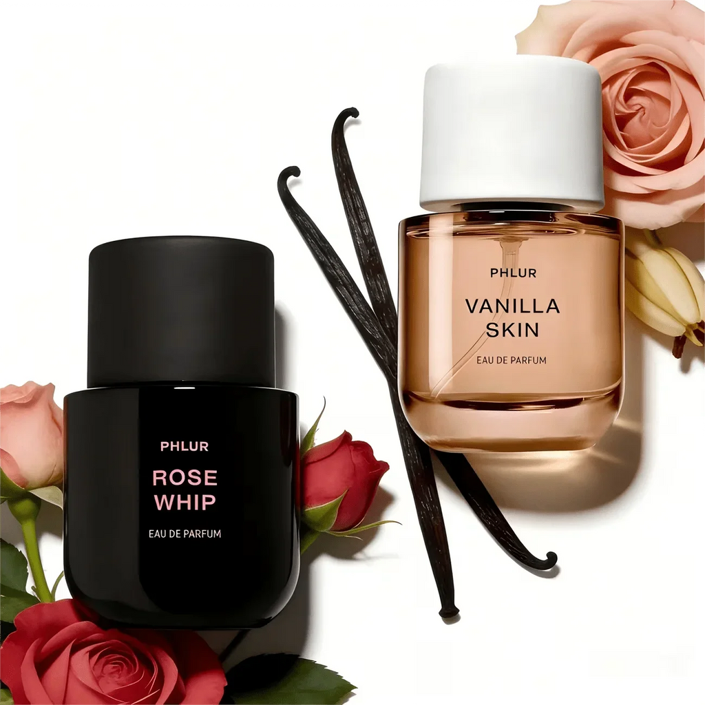 PHLUR Perfume Set for Women 2PCS 50ml / 1.7fl oz Eau de Parfum – Vanilla Skin & Rose Whip Long Lasting Fragrance Gift Set