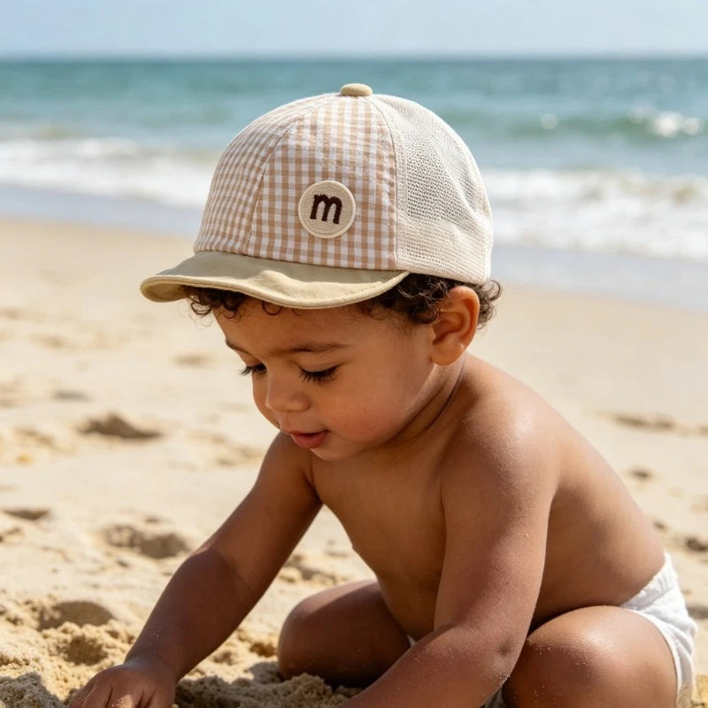 Baby Hat Sun Protection 48-52cm 1-3 Years Boys Toddler Girls Hats Summer Soft Brim Baseball Cap Mesh Breathable Thin Kids Cap