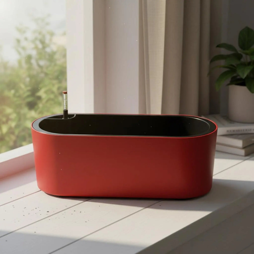 Rectangular Flower Pot with Legs Wall-Mountable Rectangular Hanging Planter Hanging Railing Planter Minimalist Design for Office
