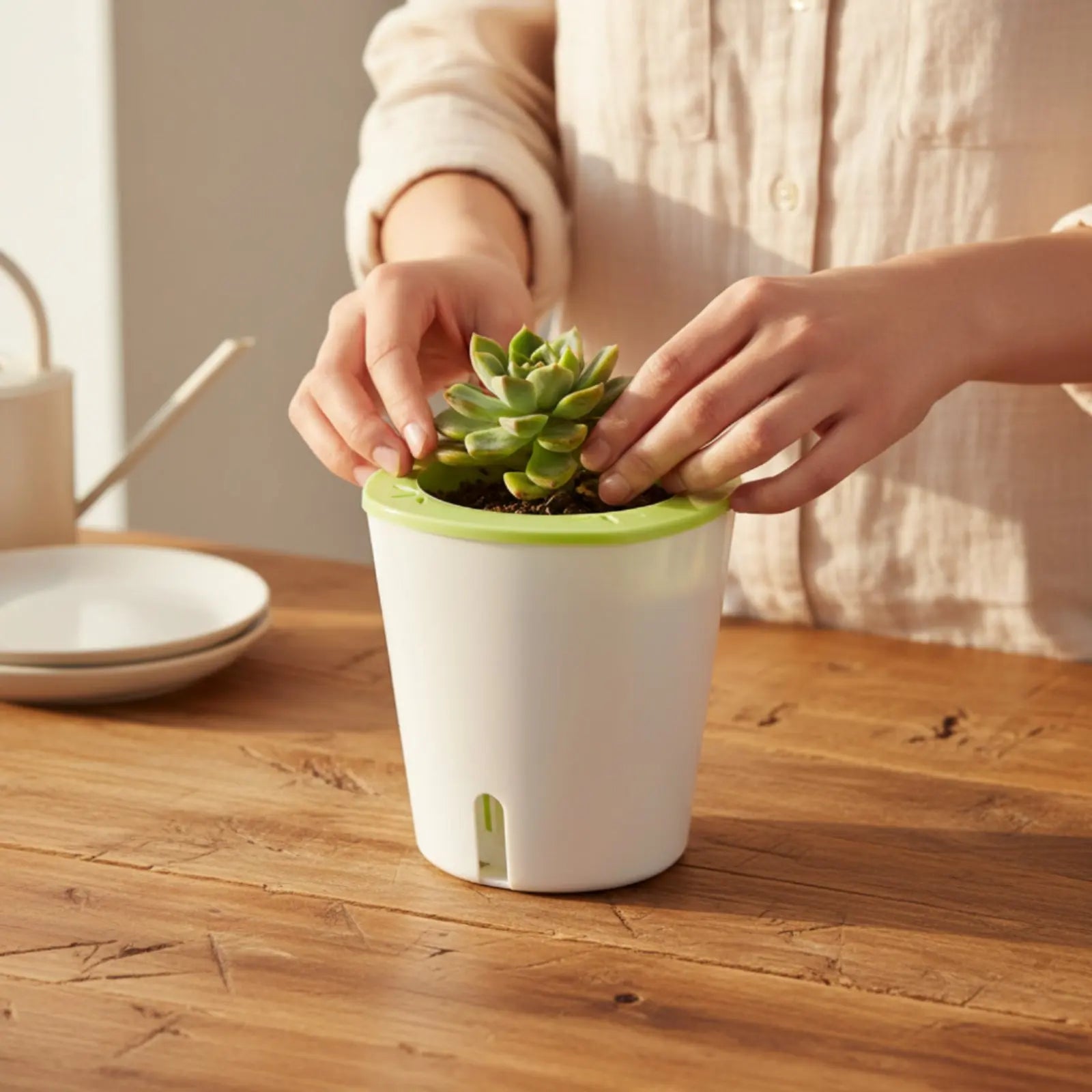 Self Watering Planter Large Size Self Watering Pot Water Reservoir Planter Hydroponic Garden Container Lightweight for Outdoor