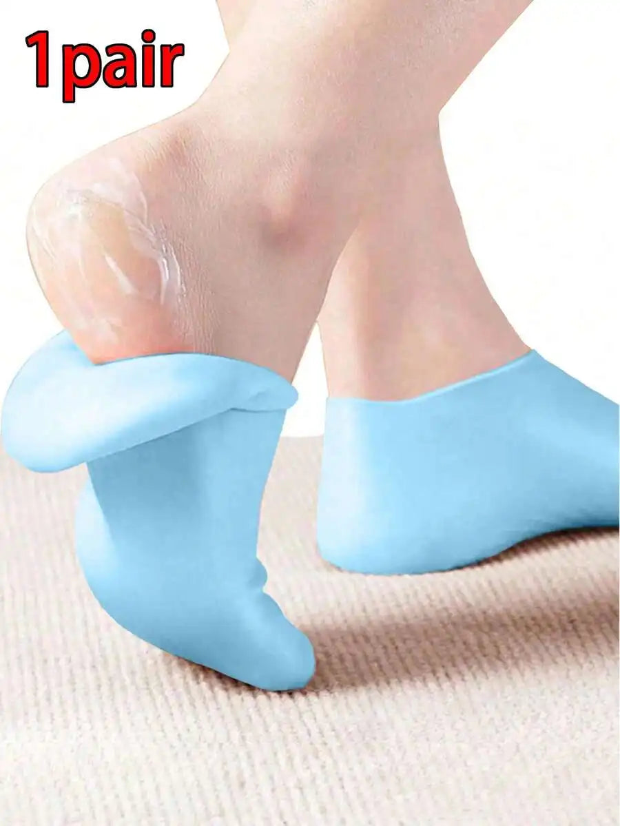 1 Pair Silicone Moisturizing Foot Socks, Effective Foot Care, Prevent Cracked Heels, Remove Dead Skin, Elastic Foot Socks, All-Day Moisture Locking, Prevent Dryness, Odorless, Easy To Wear And Remove, Soft And Comfortable Material.