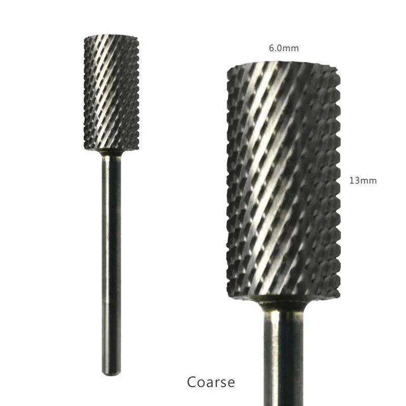 HYTOOS 1PCS Tungsten Carbide Burr Nail Drill Bit 3/32" Bits For Manicure Drill Accessories Milling Cutter Nail Art Tools