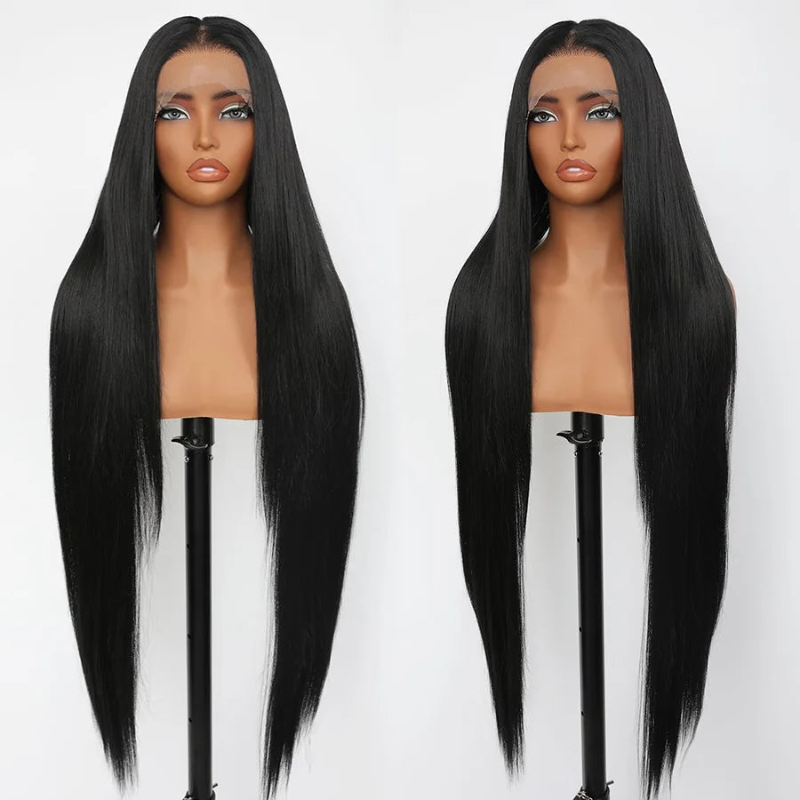 Dixtefo Real Hair Straight Lace Front Wigs 30 38 Inch Human Hair 13X4 HD Lace Frontal Hair Wig 13X6 Bone Straight Human Hair Wigs 200 Density Hair for Women