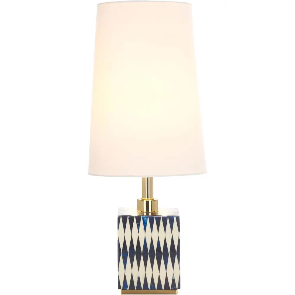 24 Blue & White Resin Accent Table Lamp with Fabric Shade, E26 Bulb Compatible