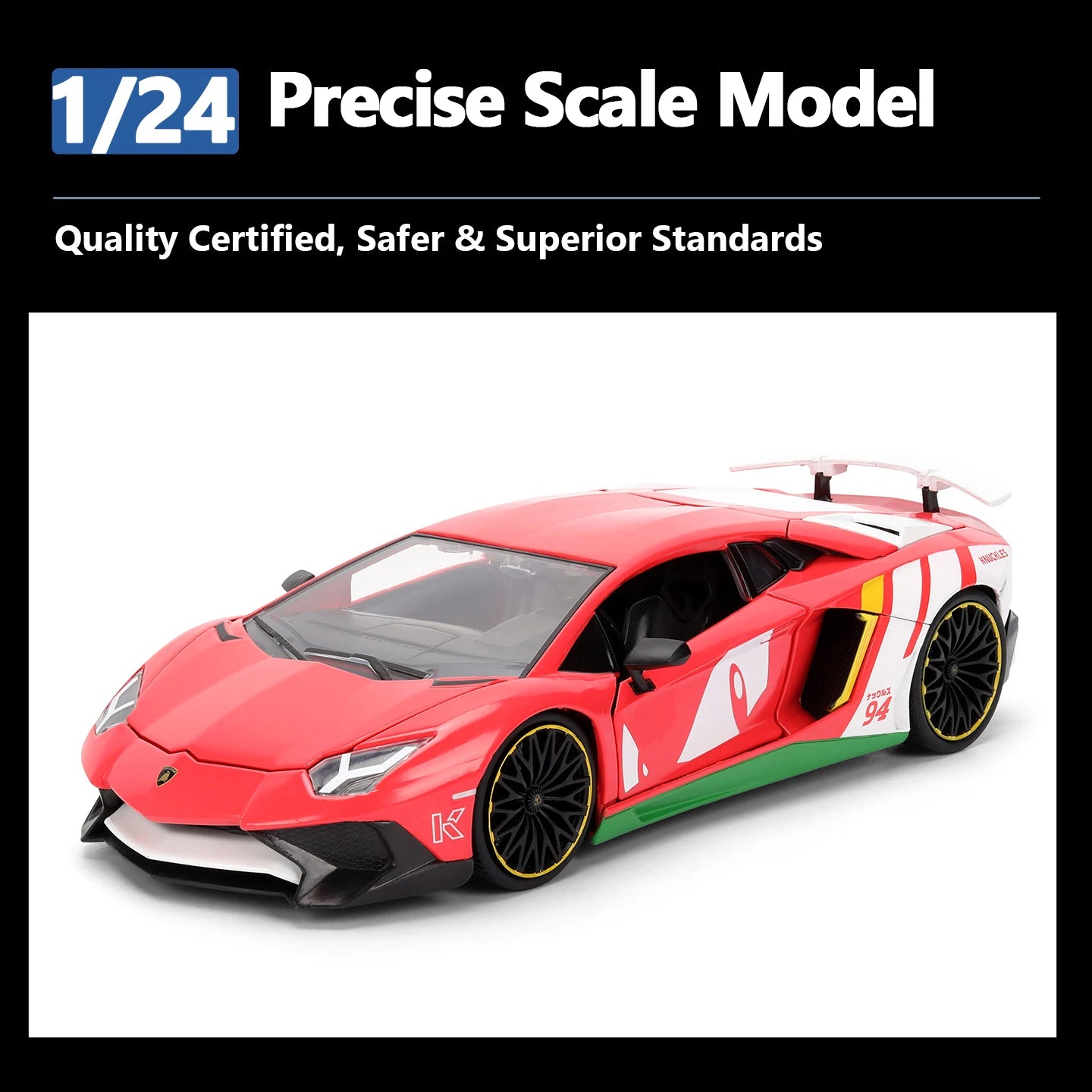 JADA 1:24 Diecast Model Sonic the Hedgehog Lamborghini Aventador SV JD36264