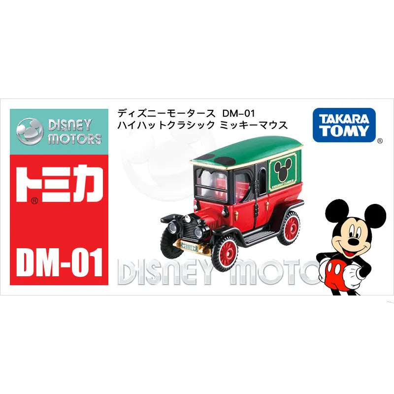 Original TAKARA TOMY Dream Tomica Disney DM-01 Mickey Mouse High Hat Classic Roadster 1/64 Diecast Alloy Model Car Collectible G
