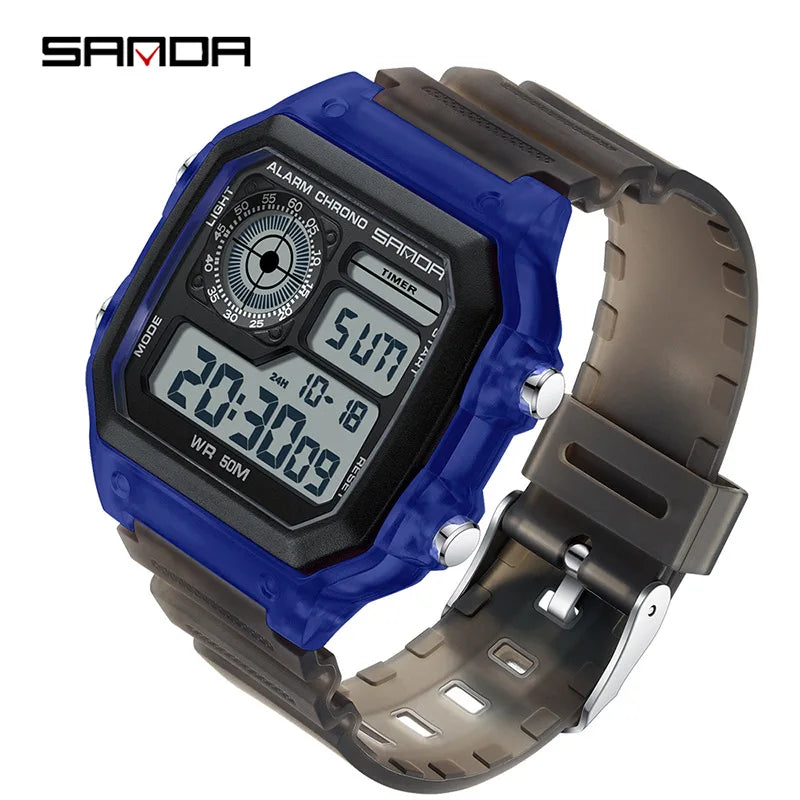Fashyion Sanda Top Brand Led Digital Sport Chronograph Date Lady Tpu Band Week 50m Waterproof Female Electronic Gift Watches