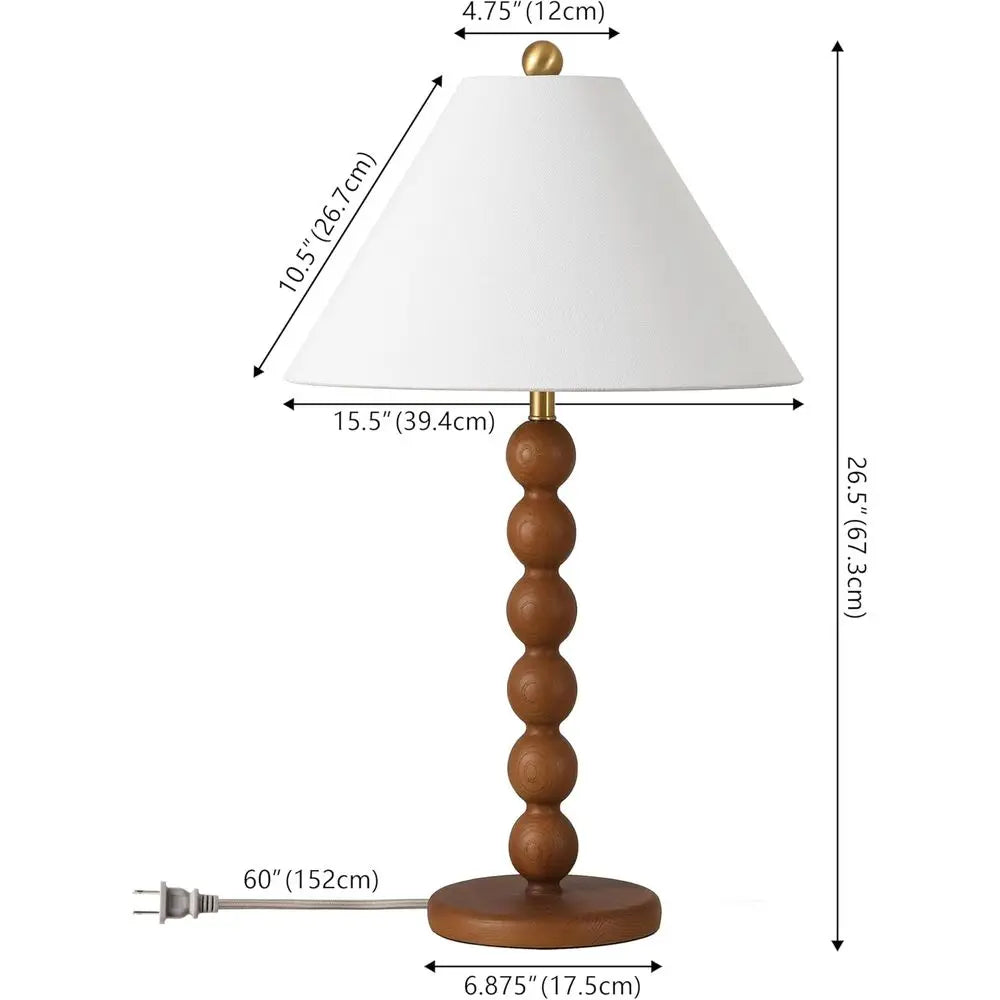 Natural Brown Resin Stacked Ball Table Lamp, 27-inch, LED Bulb Included, Suitable for Bedroom, Living Room, Home Office, Desk, N