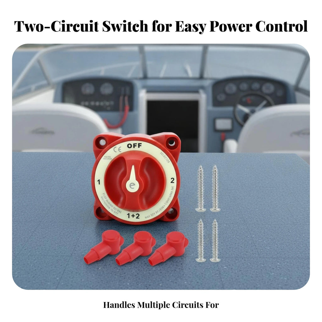 Red Easy Turn Knob Power Accessory Marine Battery Disconnect Switch Rotary Battery Disconnect Switch