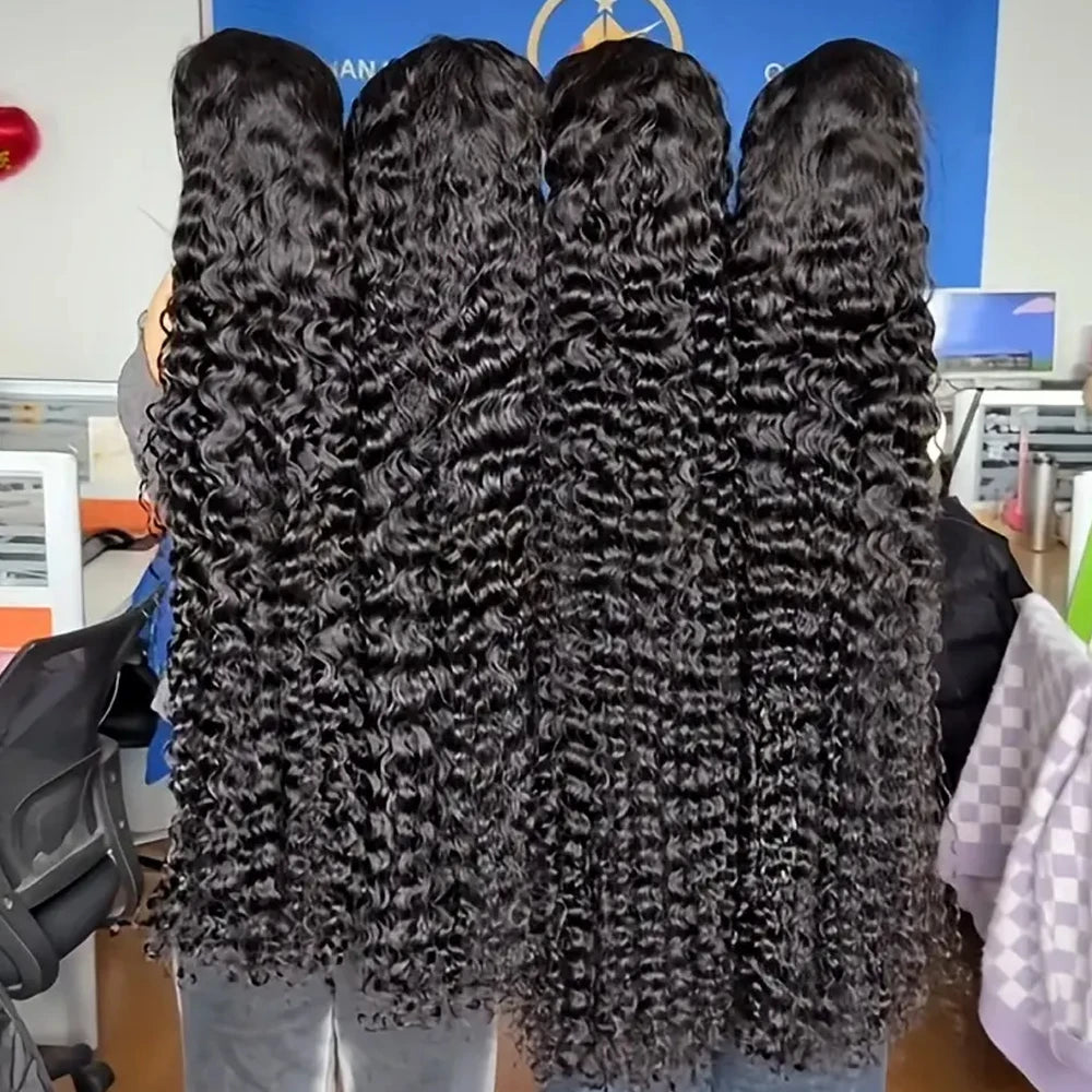 40 42 Inch HD 13x6 Jerry Curly Wave Lace Frontal Wigs Brazilian 13x4 Curly Wave Lace Front Human Hair Wigs For Women 250 Density
