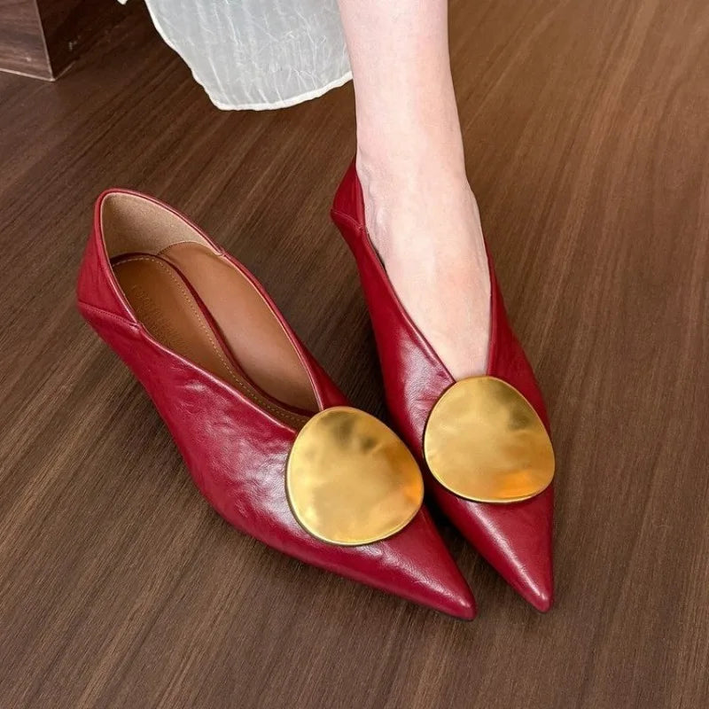 2025 Spring Summer Pointed Toe Footwear Slip On Women Flats Shoes Female Slides Fashion Shallow Ladies Flats Shoes