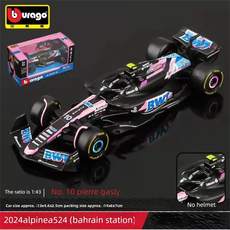 Bburago 1:43 BWT Alpine F1 Team A524 Alloy Diecast Model Car High Simulation Formula Racing Collectible Display Gift
