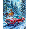 500/1000/1200/2000 PCS Jigsaw Puzzles Red Car in the Snow Scenery Family Activity Relaxing Games for Living Room Home Decor Gift