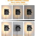 Adjustable Dimmable LED Wall Reading Lamp with Dual USB Ports, 3000K, Black - Ideal for Bedroom and Hotel Use