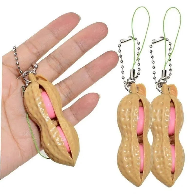 Fidget Toys Edamame Squishy Keychain Stress Relief Squeeze Peas Beans Cute Adult Toy Decompression Pack