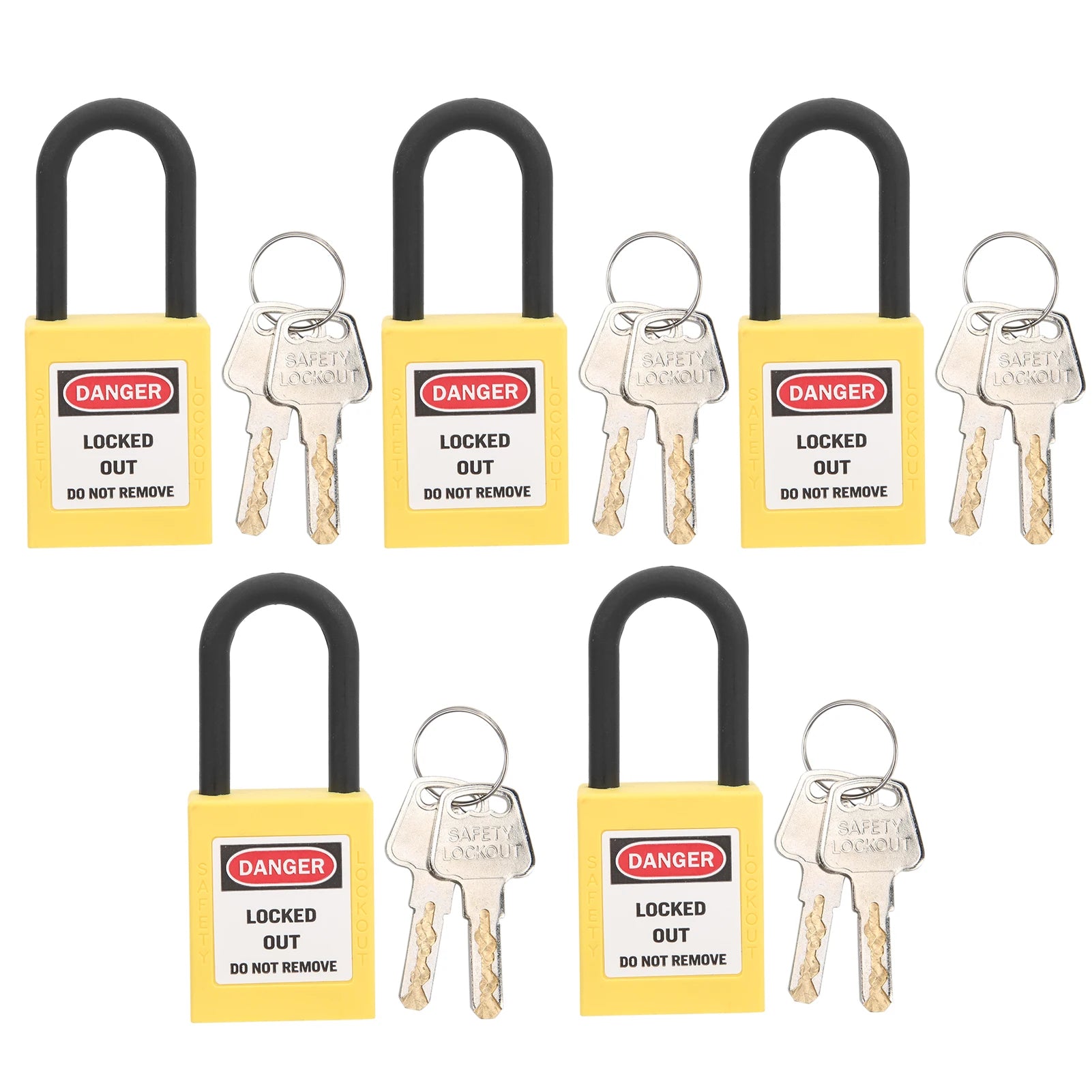 5 Sets 38mm Nylon Dustproof Engineered Safety Padlock Industrial Site Lockout Tagout Security Isolation Lock