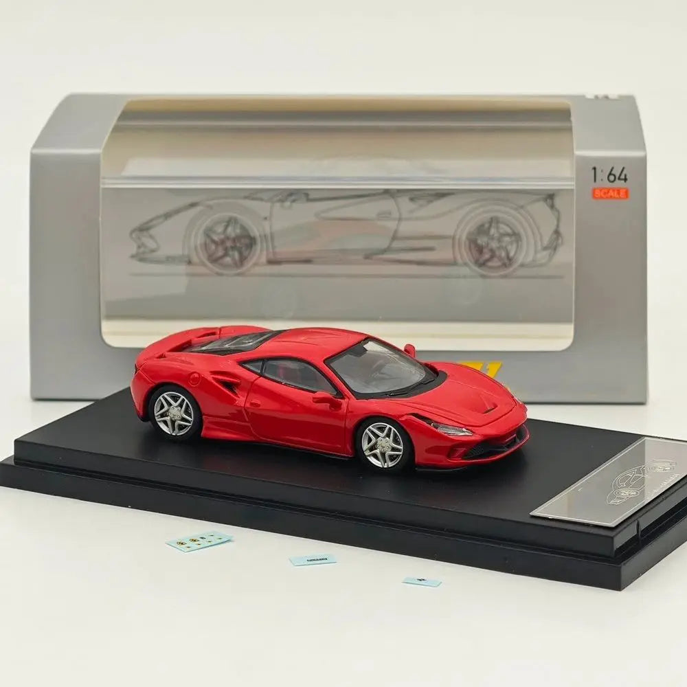 HM 1/64 Scale F8 Tributo Supercar Diecast Toy Car Model Collectible Gift Miniature Hobby