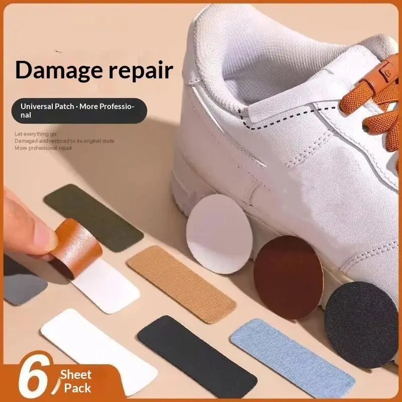 6Pcs Shoe Repair Patches For Heel And Inner Lining Wear Self-Adhesive Repair Stickers For Sneakers Shoes