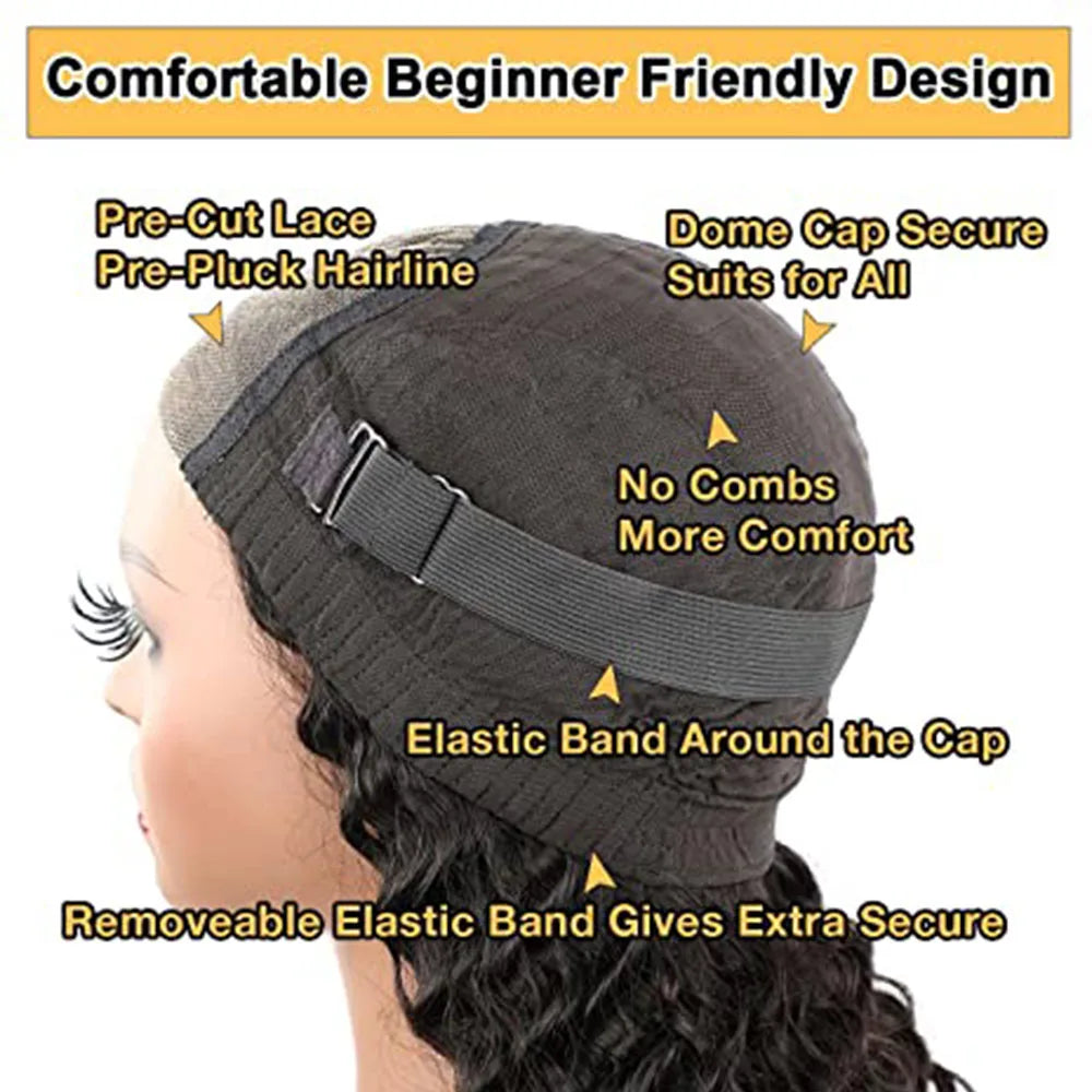 Handmade Pre Braided Wigs Pre Plucked Pre Bleached Cornrows with Curly Wig Human Hair 9x6 Pre Styled 100% Human Hair