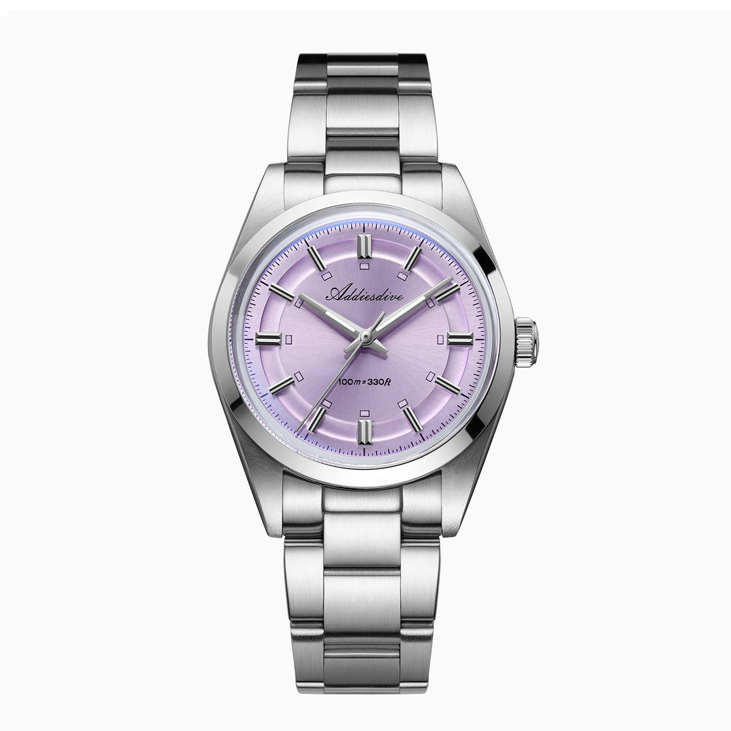 ADDIESDIVE Super Luminous Japan VH31 Ladies Watches 10Bar Waterproof Bubble Mirror Glass Quartz Watch Stainless Steel Wristwatch