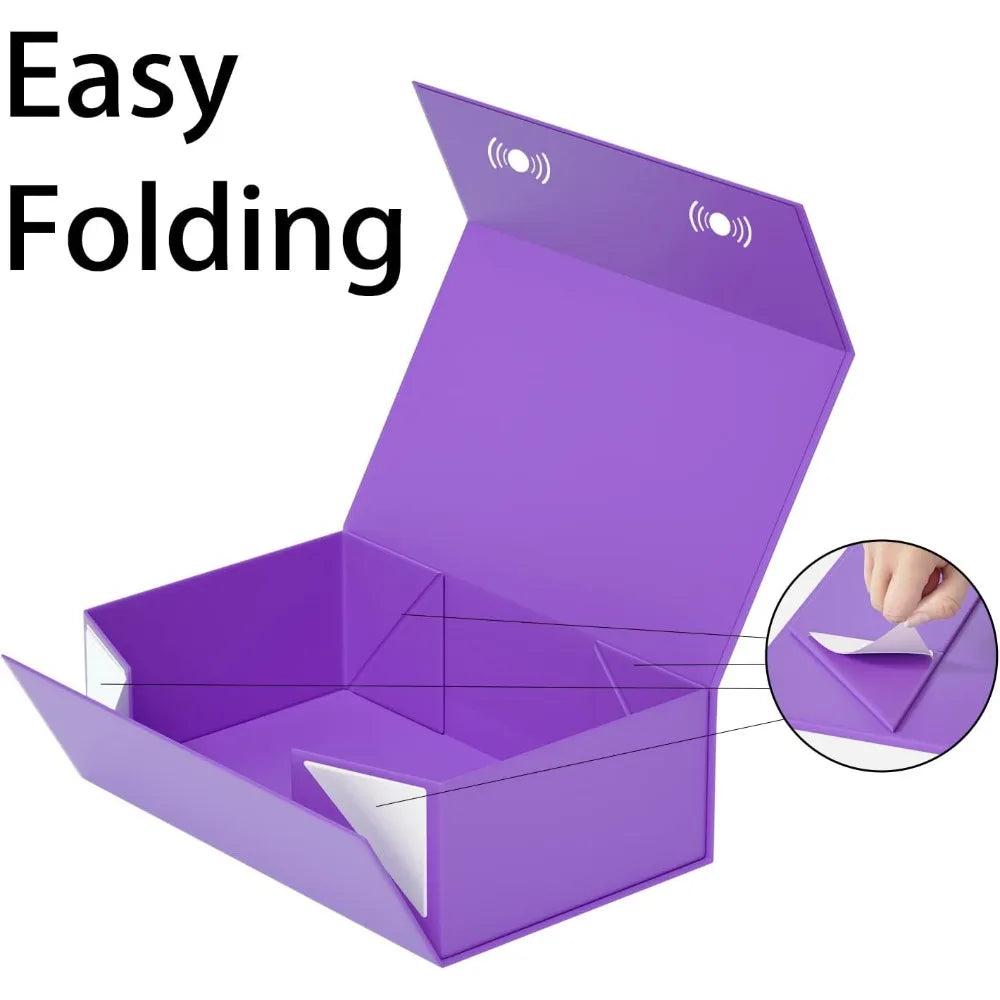 Collapsible Magnetic Closure Gift Box for Presents Bridesmaid Proposal Wedding Christmas Halloween Birthday Party Favor Packaging 9.5x6x3 Inches