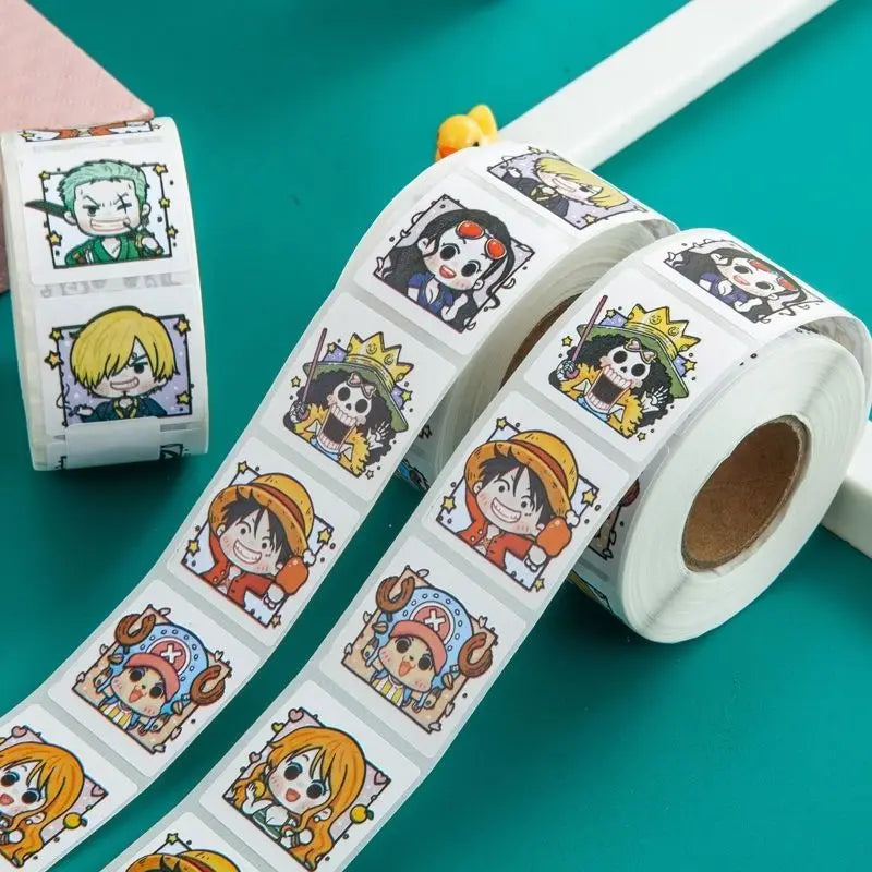 New One Piece Luffy Nami Roll Sticker DIY Decoration High Color Value Animation Cartoon Hand Account Sealing Sticker Small Gift