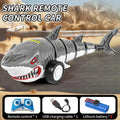 2.4G RC Shark Car Toy Rechargeable Electric Shark Remote Control Vehicle with LED Lights 4 Way Driving Birthday Gift