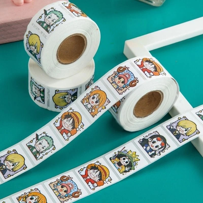New One Piece Luffy Nami Roll Sticker DIY Decoration High Color Value Animation Cartoon Hand Account Sealing Sticker Small Gift