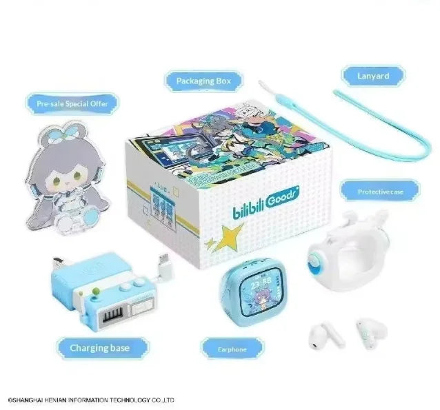 bilibili Official Luo Tianyi Earphones Blind Box Figure Pull Out Charging Base Earbuds Cute Anime Character Gift For Fans