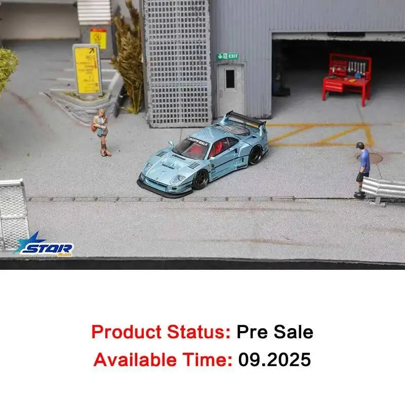 STAR 1:64 LBWK F40 Ice Blue Maggic Purple Car Model Collect Miniature Toys Opened Hood Diecast