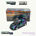 Tarmac Works T64G-066-HKS 1:64 Toyota GR Corolla HKS Co-Branded Purple Green Graphic Livery JDM Diecast Model Car In Stock