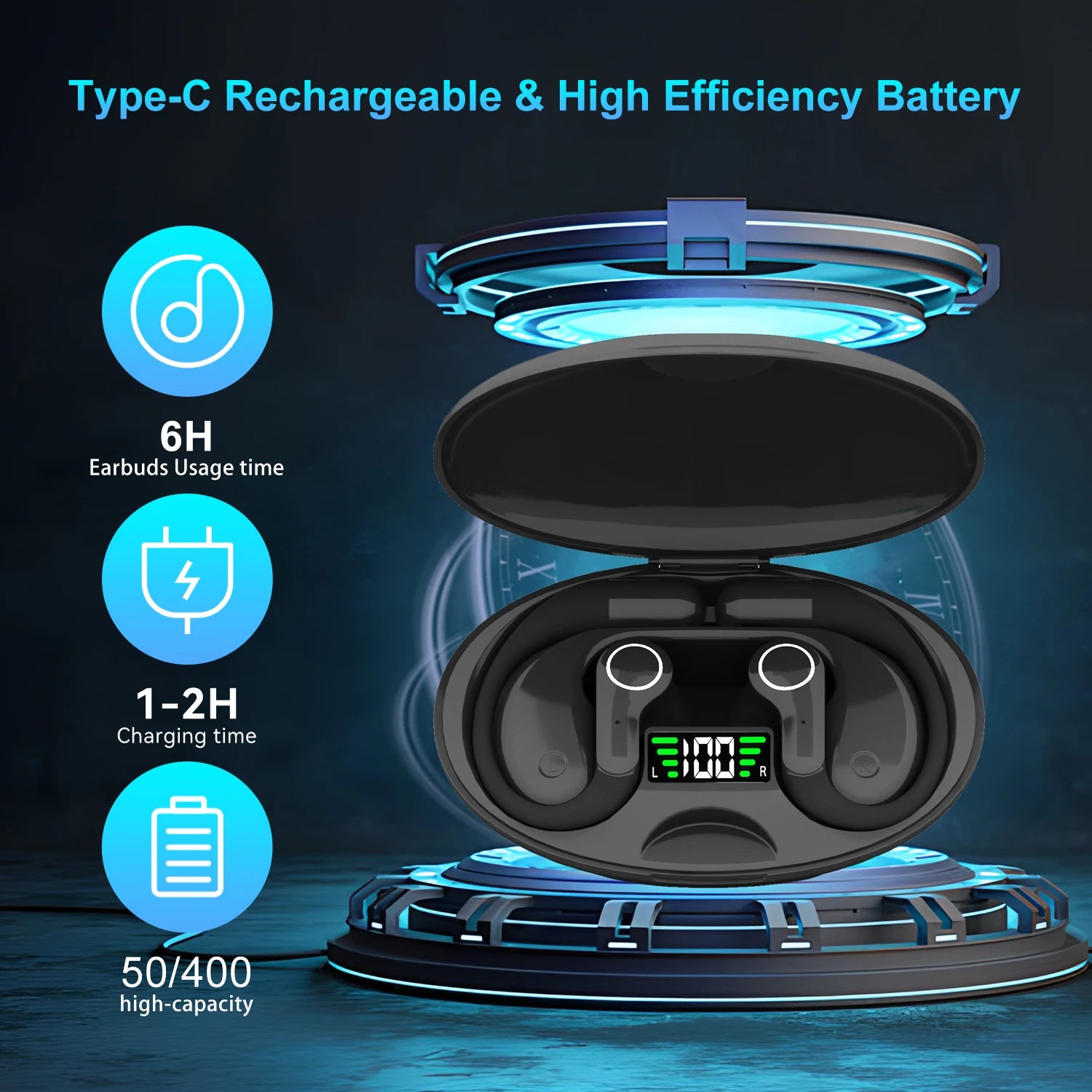 Ai Translator Earbud Device Real Time 2-Way Translations Supporting 150+ Languages For Travelling Learning Shopping Business