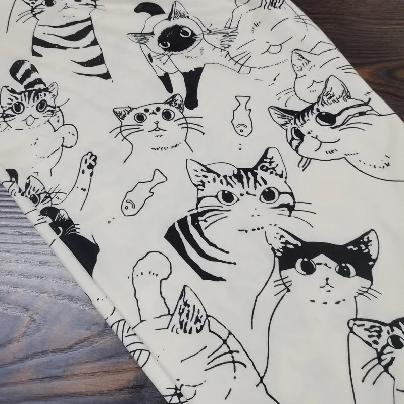 Outdoor Home Pants for Women Pajama Pants Soft Comfortable Cartoon Moe Cat Big Battle Elastic Waist Student Loose Sleeping Pants