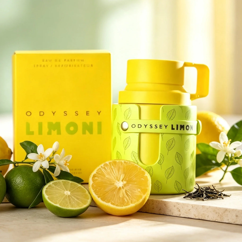 ODYSSEY LIMONI Fresh Edition Eau De Parfum for Women 3.4 fl oz (100ml), Bright Citrus Aroma, Crisp Refreshing EDP Spray, Gentle Long Wear Fragrance, Ideal Luxury Present for Outdoor & Daily Use