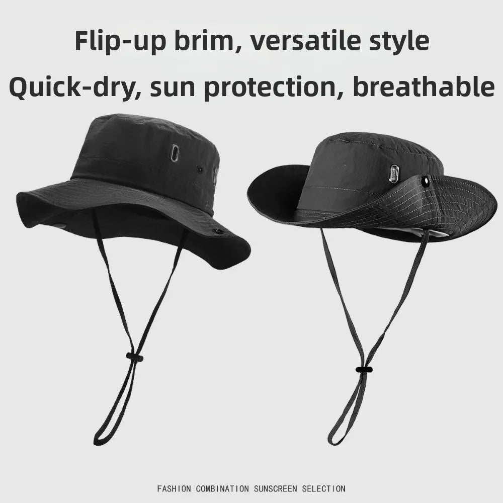 Unisex Design Quick Dry Men Sun Hat Breathable Foldable Full Face Mask Soft Material with Mask Fisherman Hat Hiking