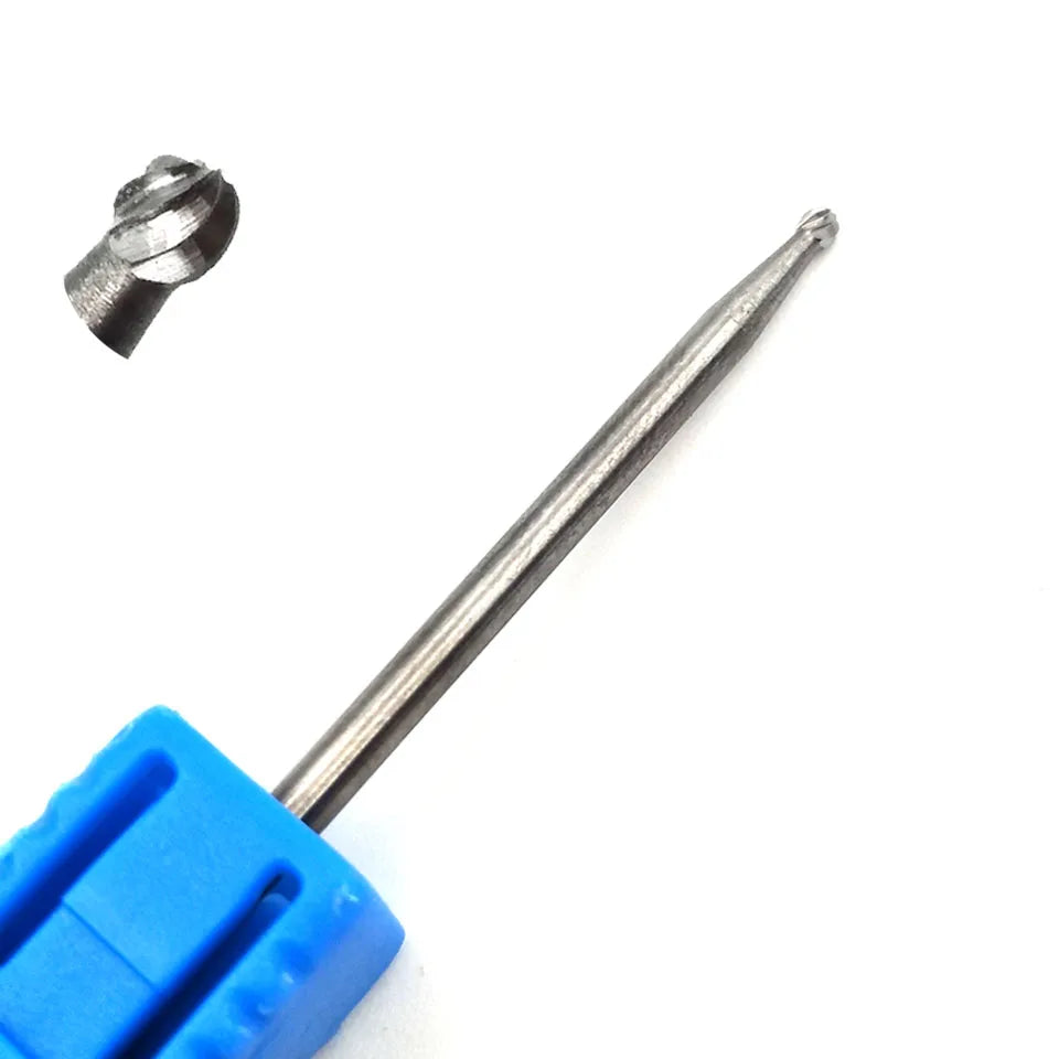 HYTOOS 1PCS Tungsten Carbide Burr Nail Drill Bit 3/32" Bits For Manicure Drill Accessories Milling Cutter Nail Art Tools