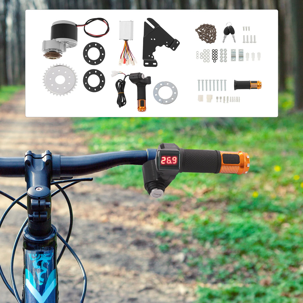 24V 250W Electric Bike Conversion Kit, Brushed Pure Copper Motor E-Bike Modification Kit with LED Display, 3300rpm, Tools Included (DIY Upgrade Kit)