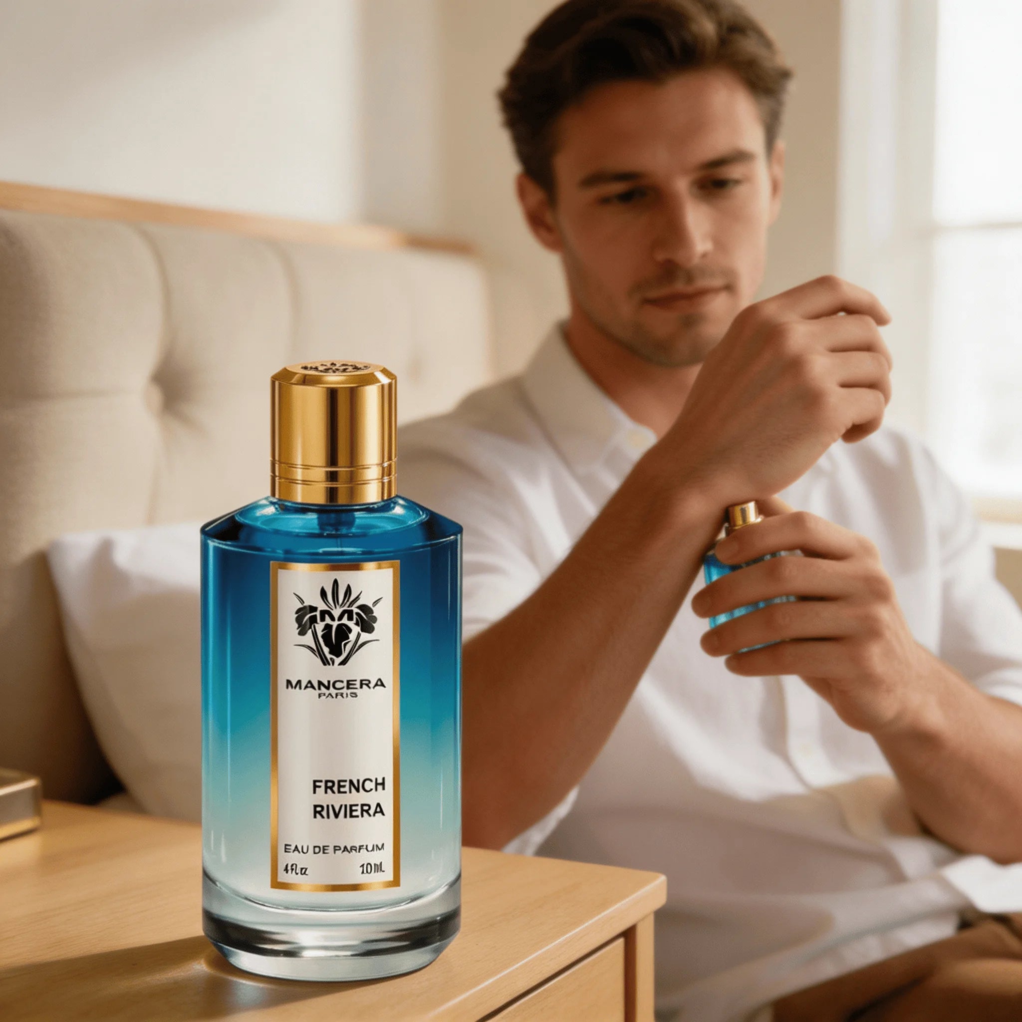 Mancera French Riviera Eau de Parfum – Fresh Marine Citrus Fragrance (Sea Salt, Lemon, Musk) 120ml long-lasting fragrance, allowing the aroma to stick to the skin for a long time, creating a relaxed and lazy atmosphere by the seaside
