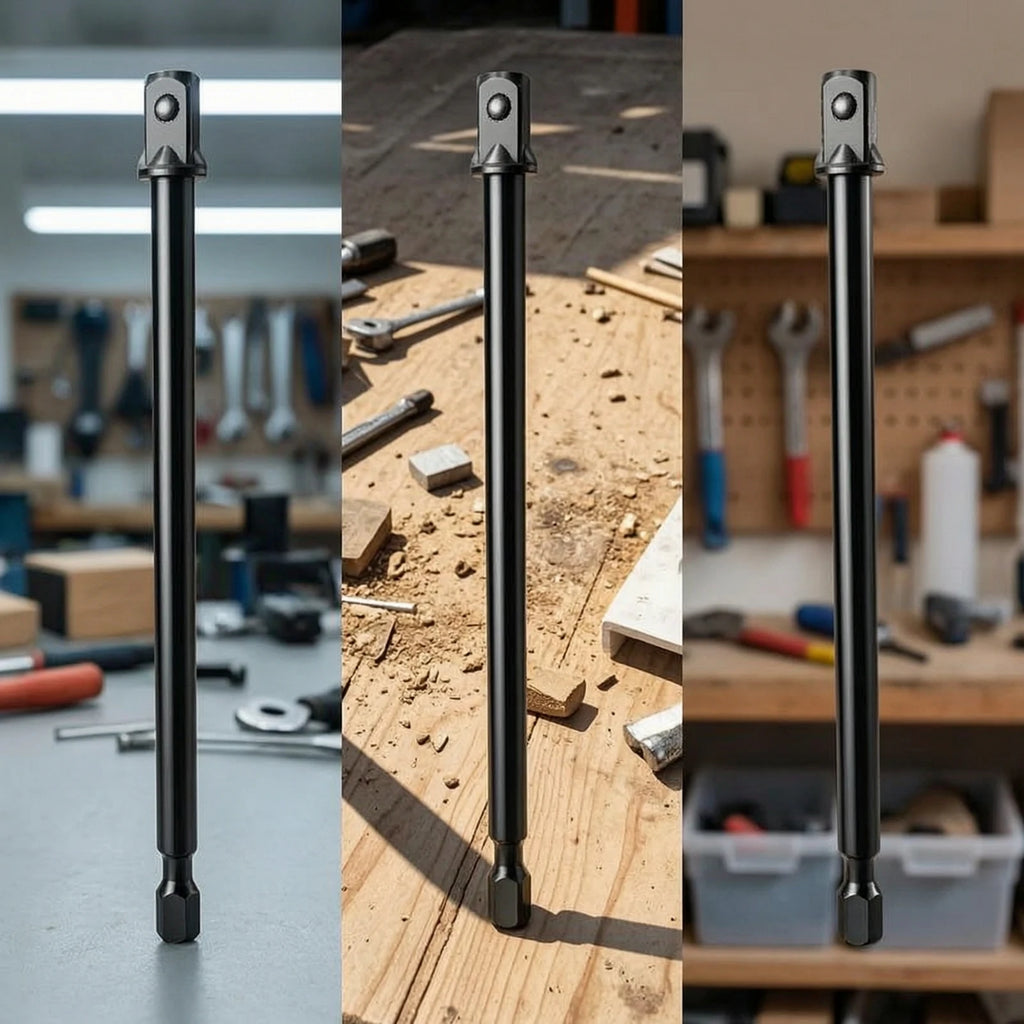 Hex Shank to Square Socket Adapter High Hardness Drill Adapter with Hex Shank Extension Rod Corrosion Resistant Tool Direct Fit