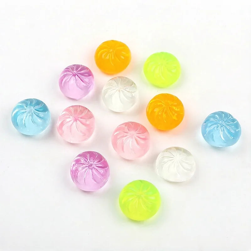 5Pcs Mini Dumplings with Steamer Bun Squeezable Toys Set Soft Stress Relief Crystal Squishy Fidget Sensory Toy Party Favors Gift