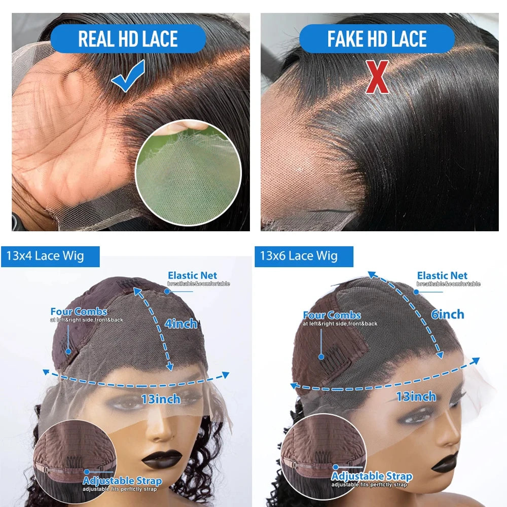 40 42 Inch HD 13x6 Jerry Curly Wave Lace Frontal Wigs Brazilian 13x4 Curly Wave Lace Front Human Hair Wigs For Women 250 Density