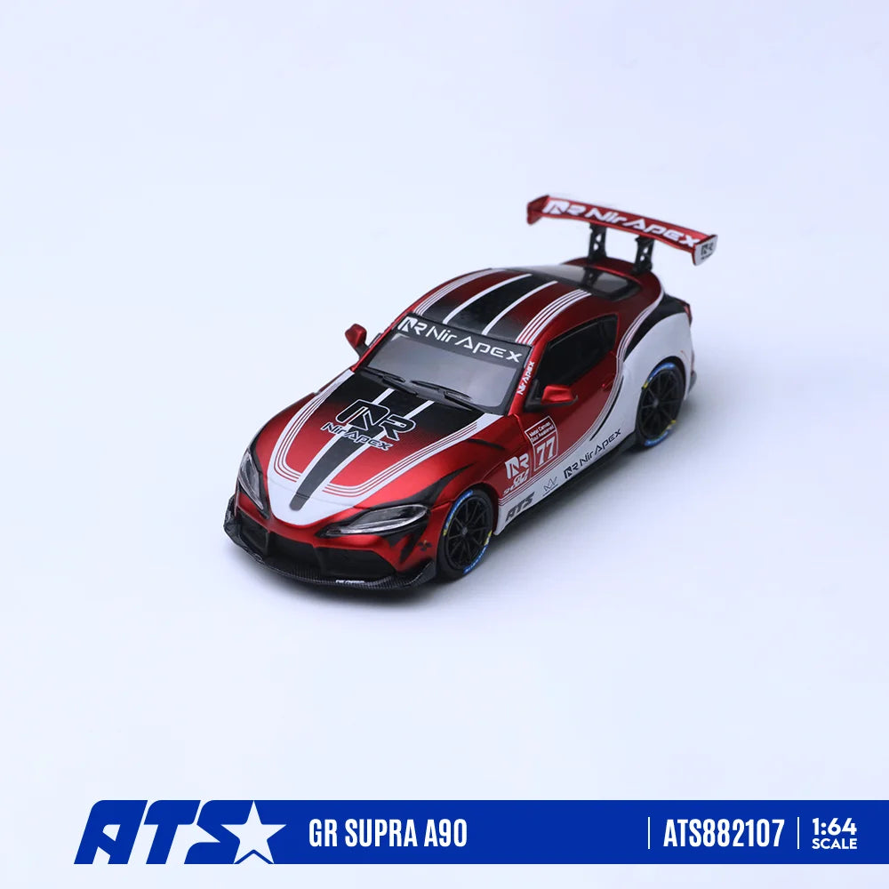 *Pre-order*ATS 1:64 GR SUPRA A90 - Nir Red Hare Simulation Alloy Car Model For Collection Display Gift