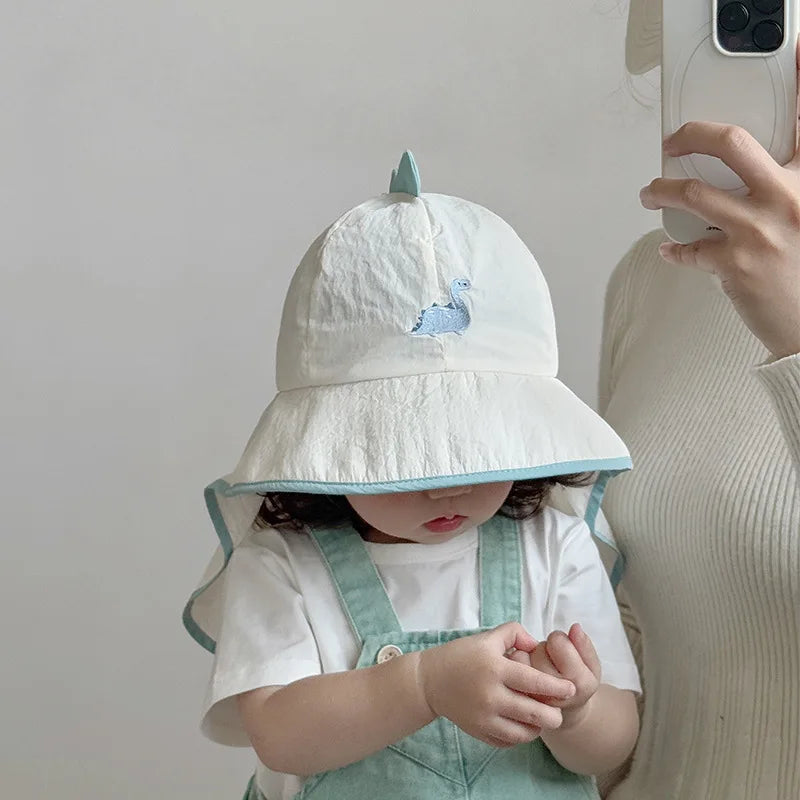 UV Block cap Baby’s summer hats beach accessories Boy Girls Sunshade Large brim Sunshade Shawl Breathable hat for sun protection