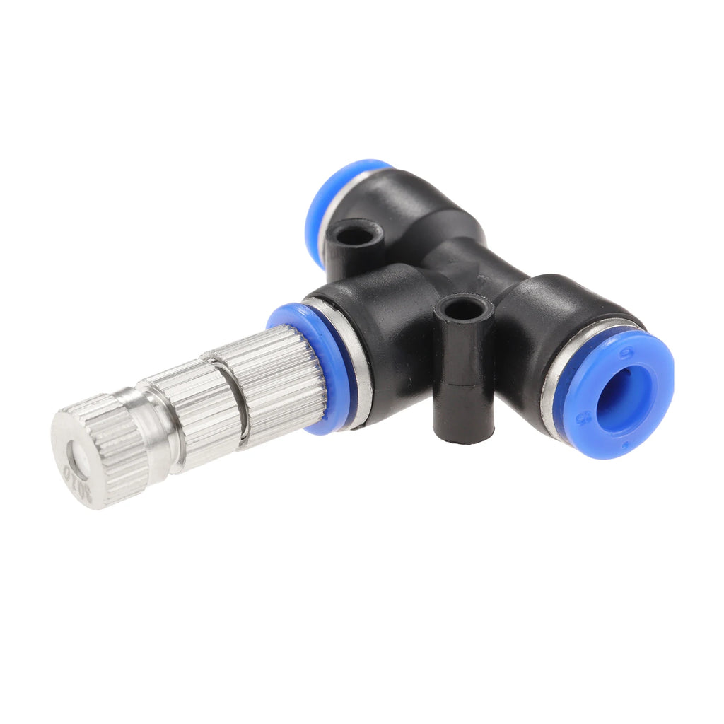 20 Pcs/set Misting Nozzles Kit 0.3mm Misting System Heads with 1/4" Water Misting Nozzle Tees Sprayer for Outdoor Cooling System
