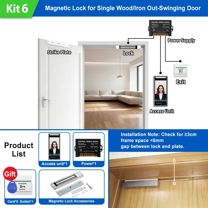 8" Multi-Biometric Access Control & Attendance Terminal - Face Fingerprint Palm Vein, WiFi 4G TCP/IP