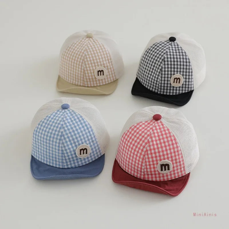 Baby Hat Sun Protection 48-52cm 1-3 Years Boys Toddler Girls Hats Summer Soft Brim Baseball Cap Mesh Breathable Thin Kids Cap