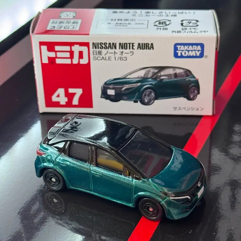 Authentic Takara Tomy Tomica No.47 Nissan Note Aura Die Cast Alloy Realistic Mini Hatchback Toy Car Boy Collector Gift